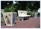 Bench and Planters