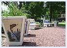 Bench and Planters
